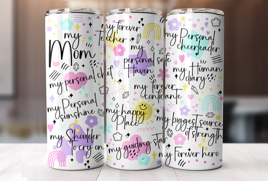 My Mom with Doodles, Gift for Mom, 20 oz Tumbler Mother's Day Gift