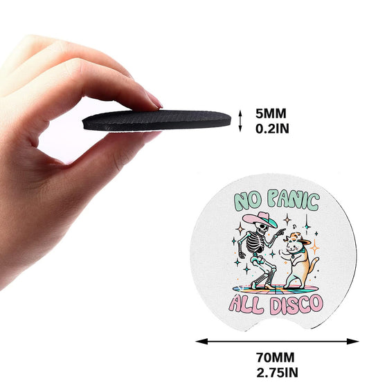 No Panic All Disco, Neoprene Coasters for Car, Truck, or Home