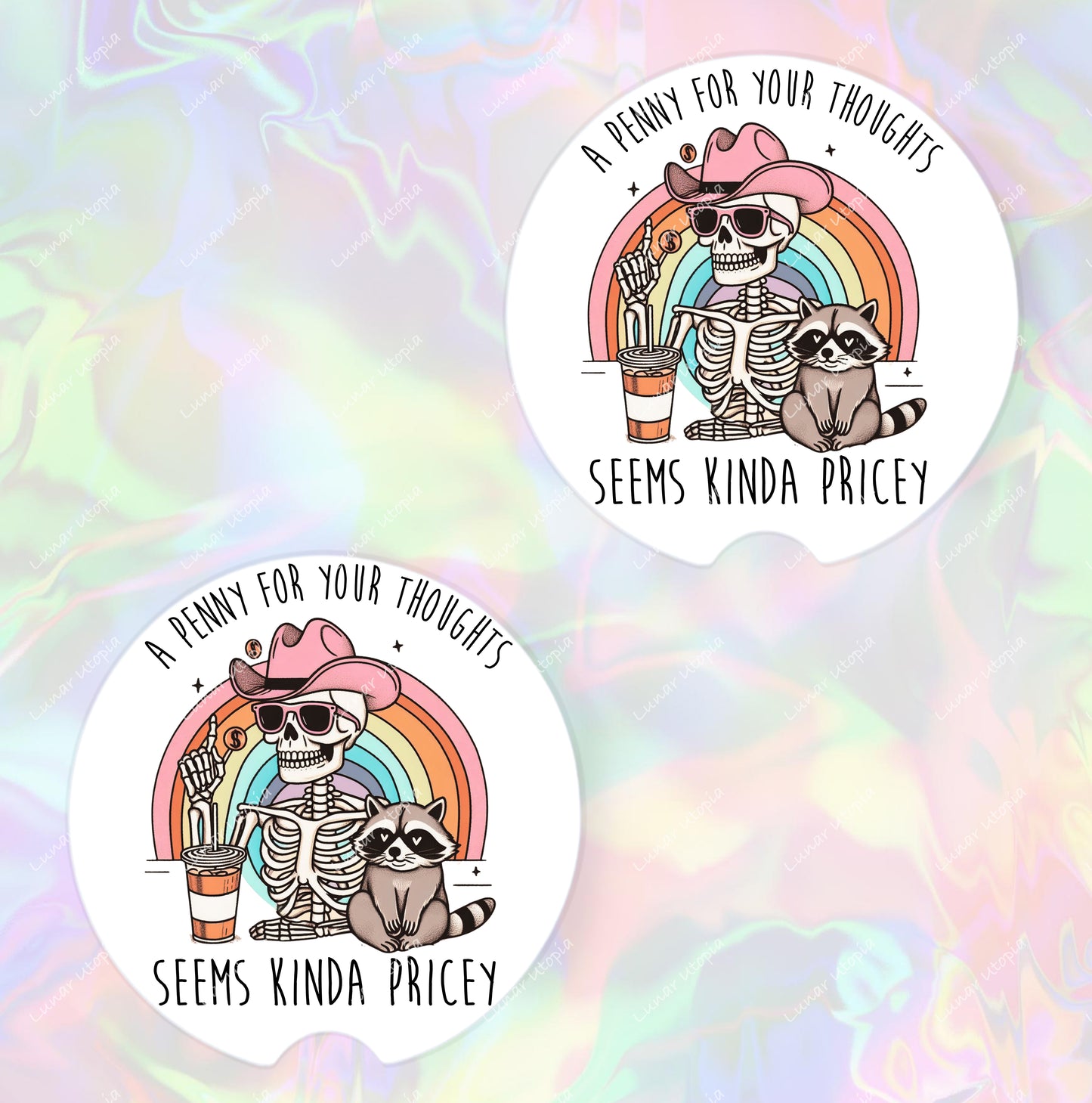 Penny Thoughts, Neoprene Coasters for Car, Truck, or Home
