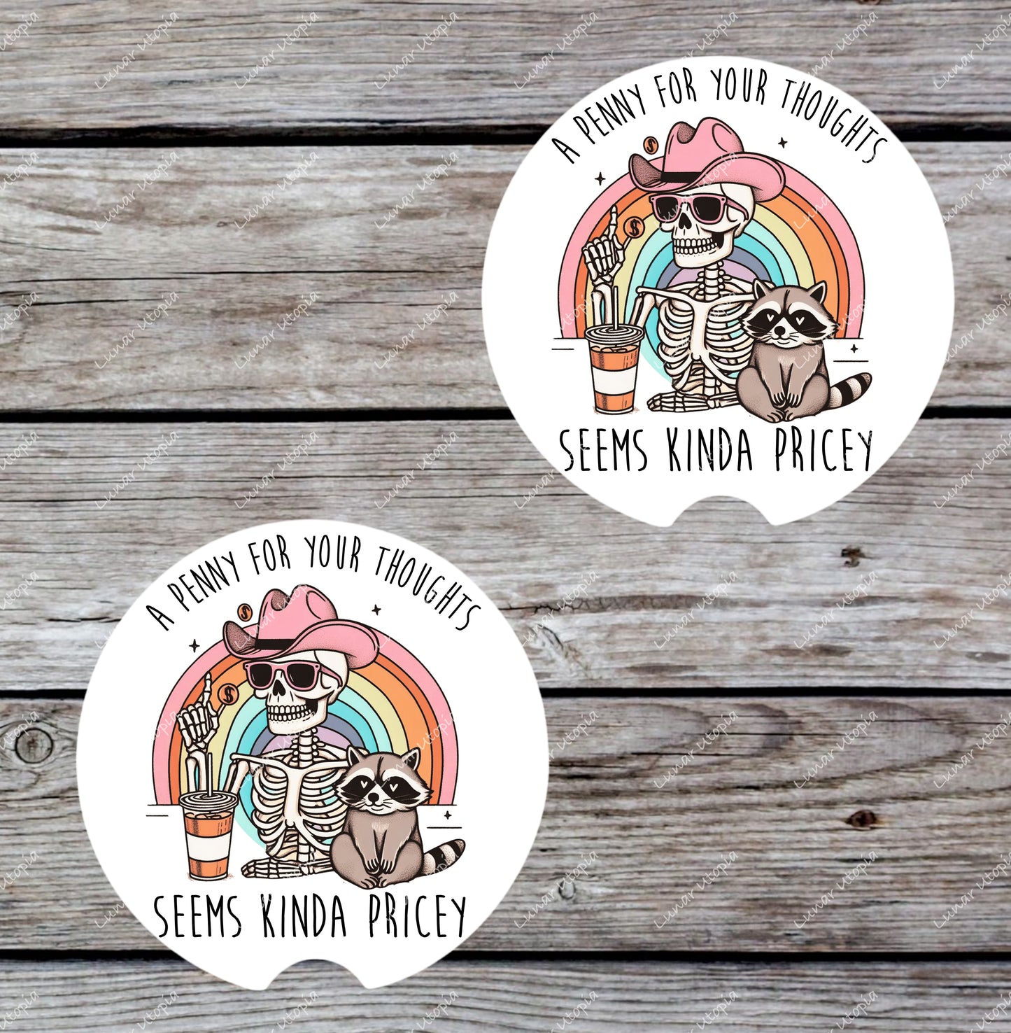 Penny Thoughts, Neoprene Coasters for Car, Truck, or Home