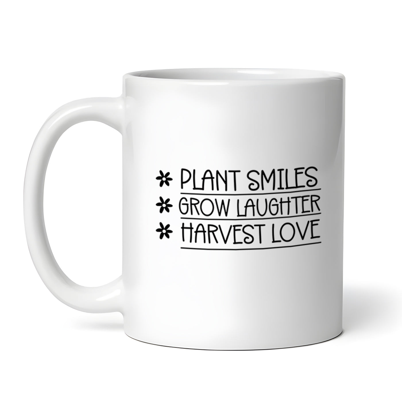 Plant Smiles, Grow Laughter, Harvest Love Plant Lover, Cactus Lover, Succulent Lover, Gardening 11 oz Coffee Mug, Novelty Cup, Ceramic Mug