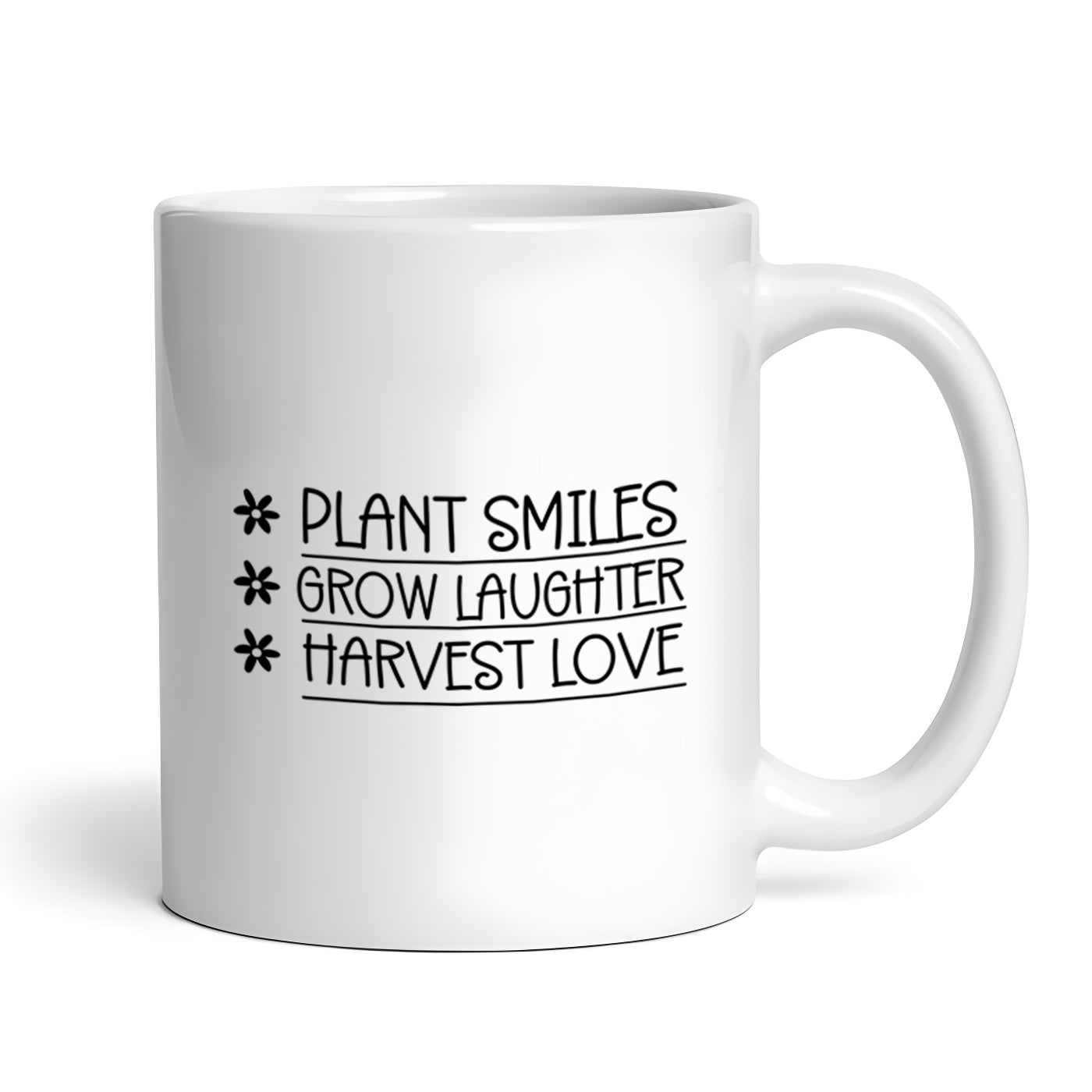 Plant Smiles, Grow Laughter, Harvest Love Plant Lover, Cactus Lover, Succulent Lover, Gardening 11 oz Coffee Mug, Novelty Cup, Ceramic Mug