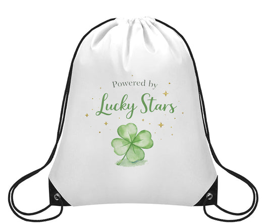 Powered by Lucky Stars, Small Drawstring Backpack