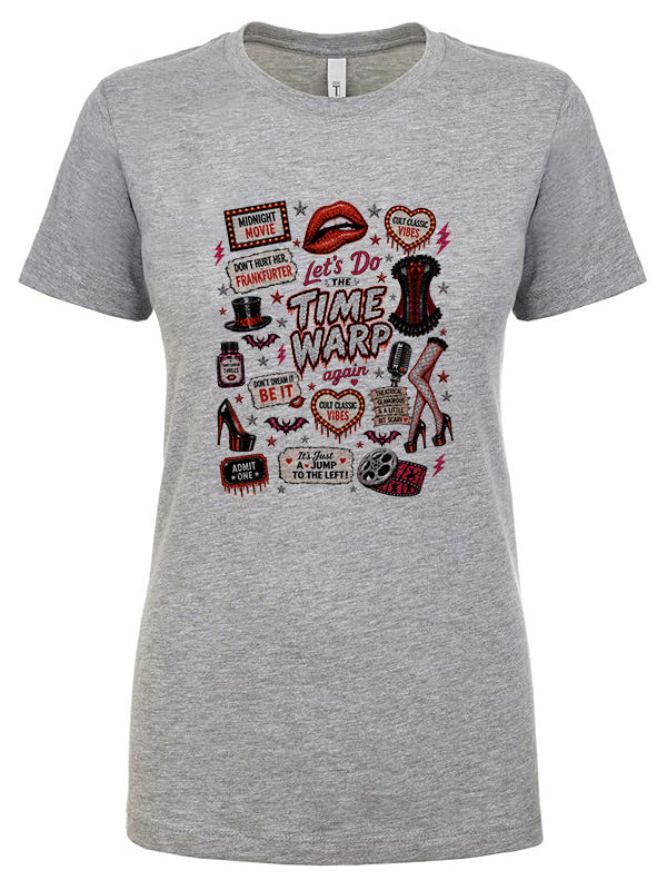Time Warp Retro Throwback Women's Cotton Poly Blend T-Shirt S-XL