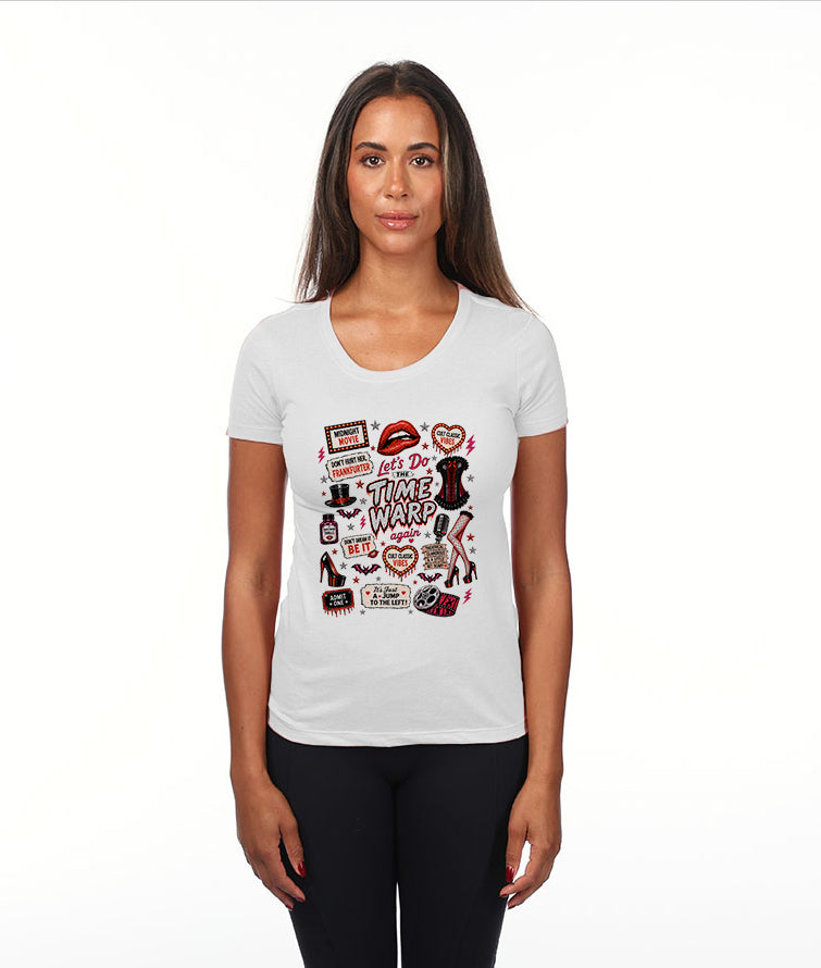 Time Warp Retro Throwback Women's Cotton Poly Blend T-Shirt S-XL
