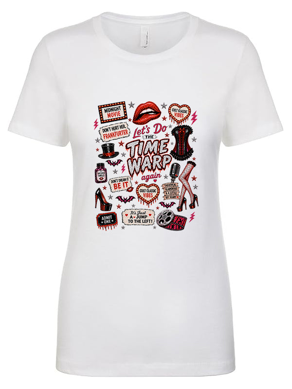 Time Warp Retro Throwback Women's Cotton Poly Blend T-Shirt S-XL
