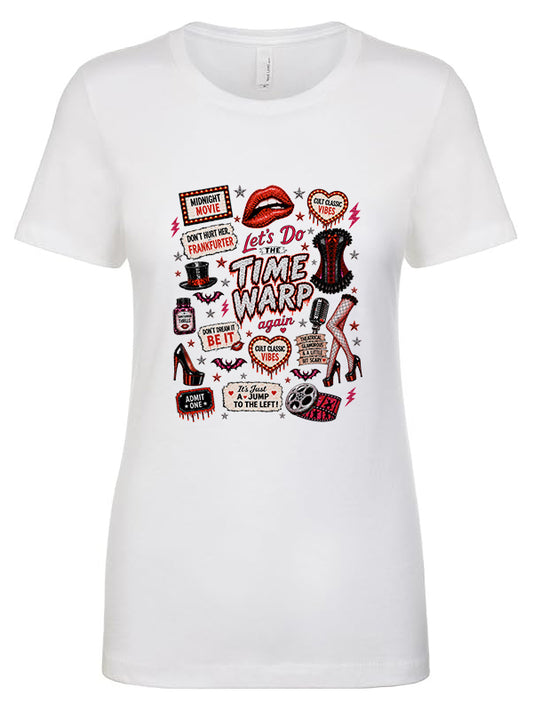 Time Warp Retro Throwback Women's Cotton Poly Blend T-Shirt S-XL