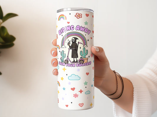 Riding Away 20 oz Stainless Steel Skinny Tumbler