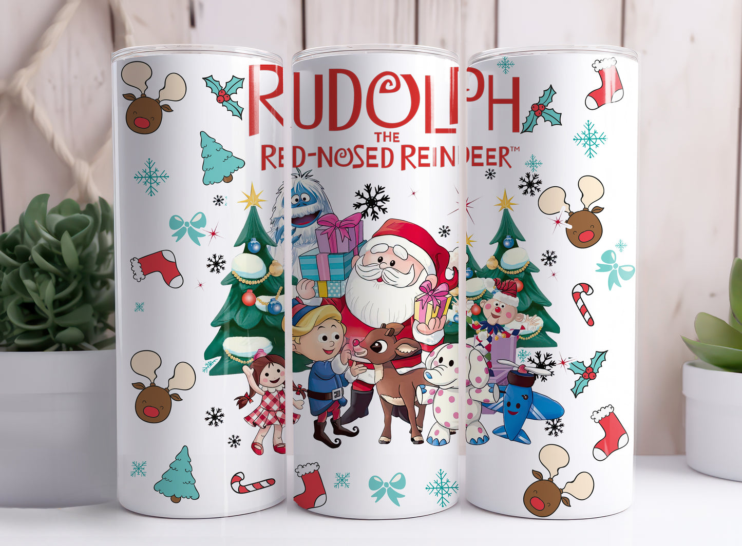 Christmas Rudolph The Red Nosed Reindeer 20 oz Stainless Steel Skinny Tumbler