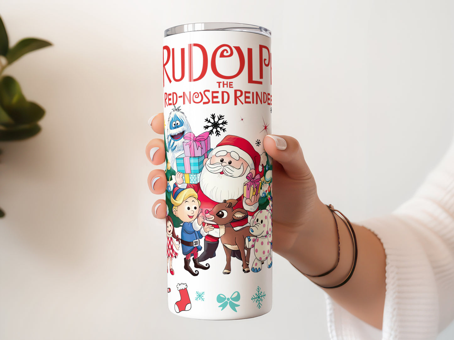 Christmas Rudolph The Red Nosed Reindeer 20 oz Stainless Steel Skinny Tumbler