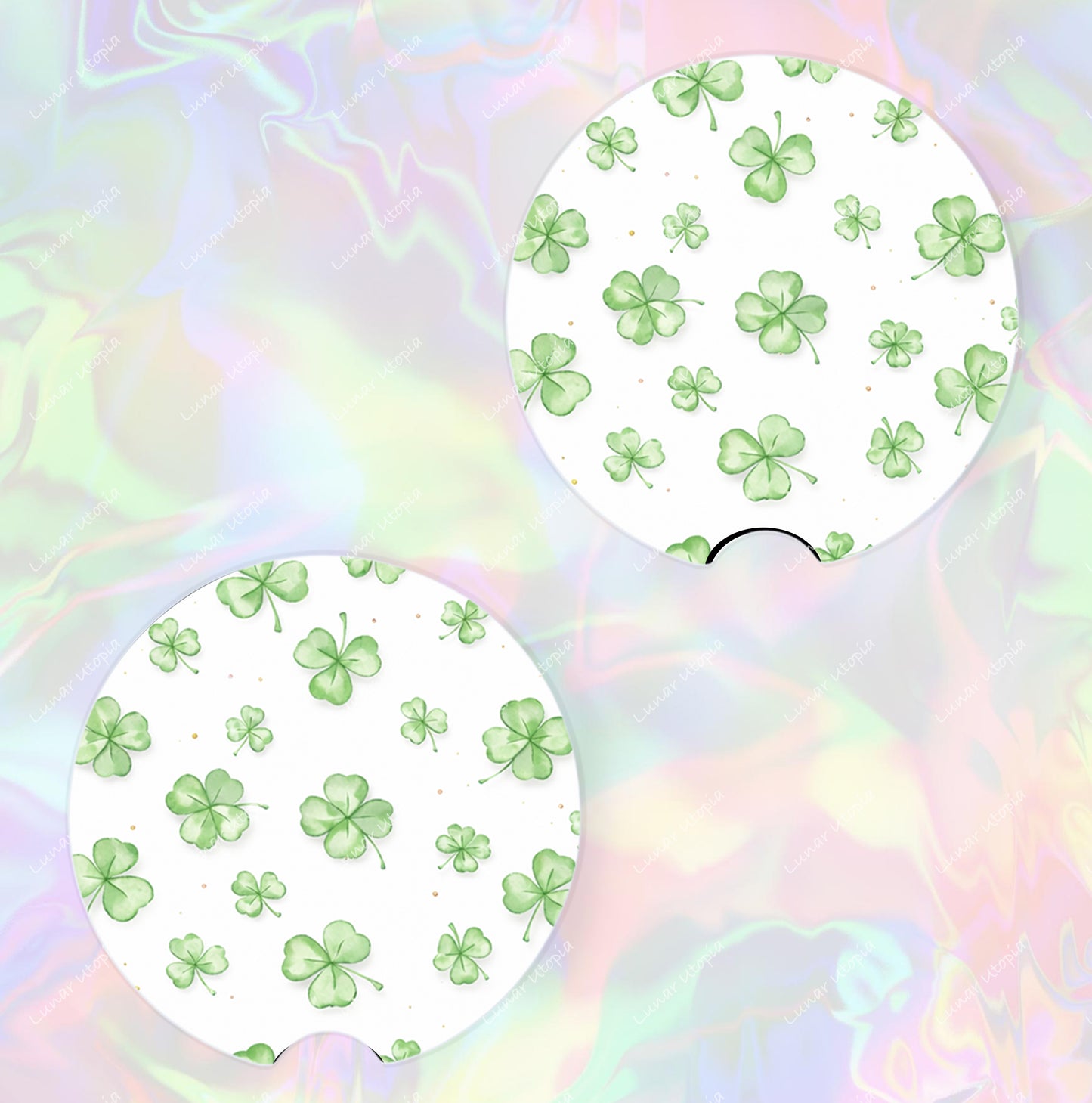 Shamrock Neoprene Coasters for Car, Truck, or Home