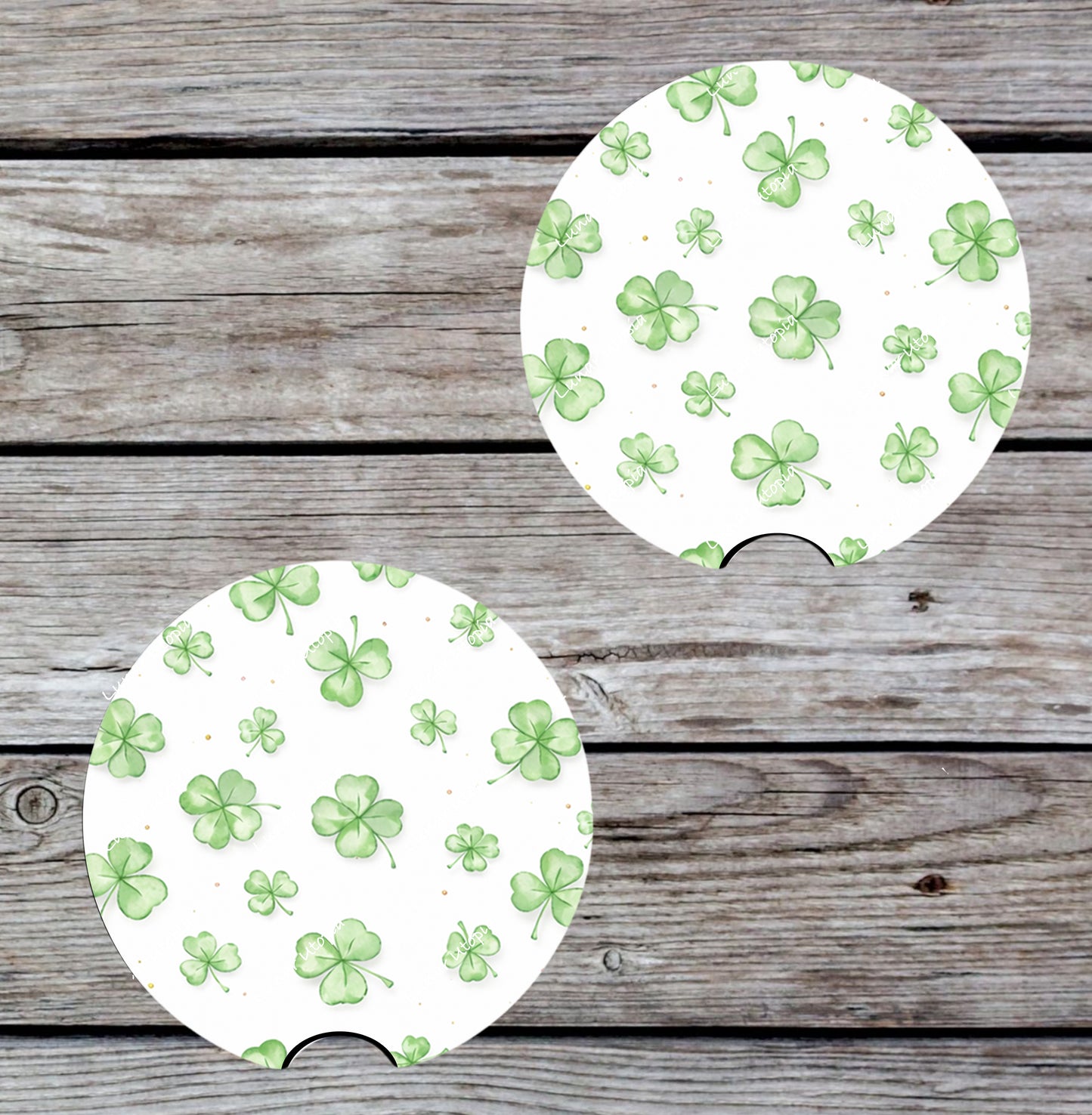 Shamrock Neoprene Coasters for Car, Truck, or Home