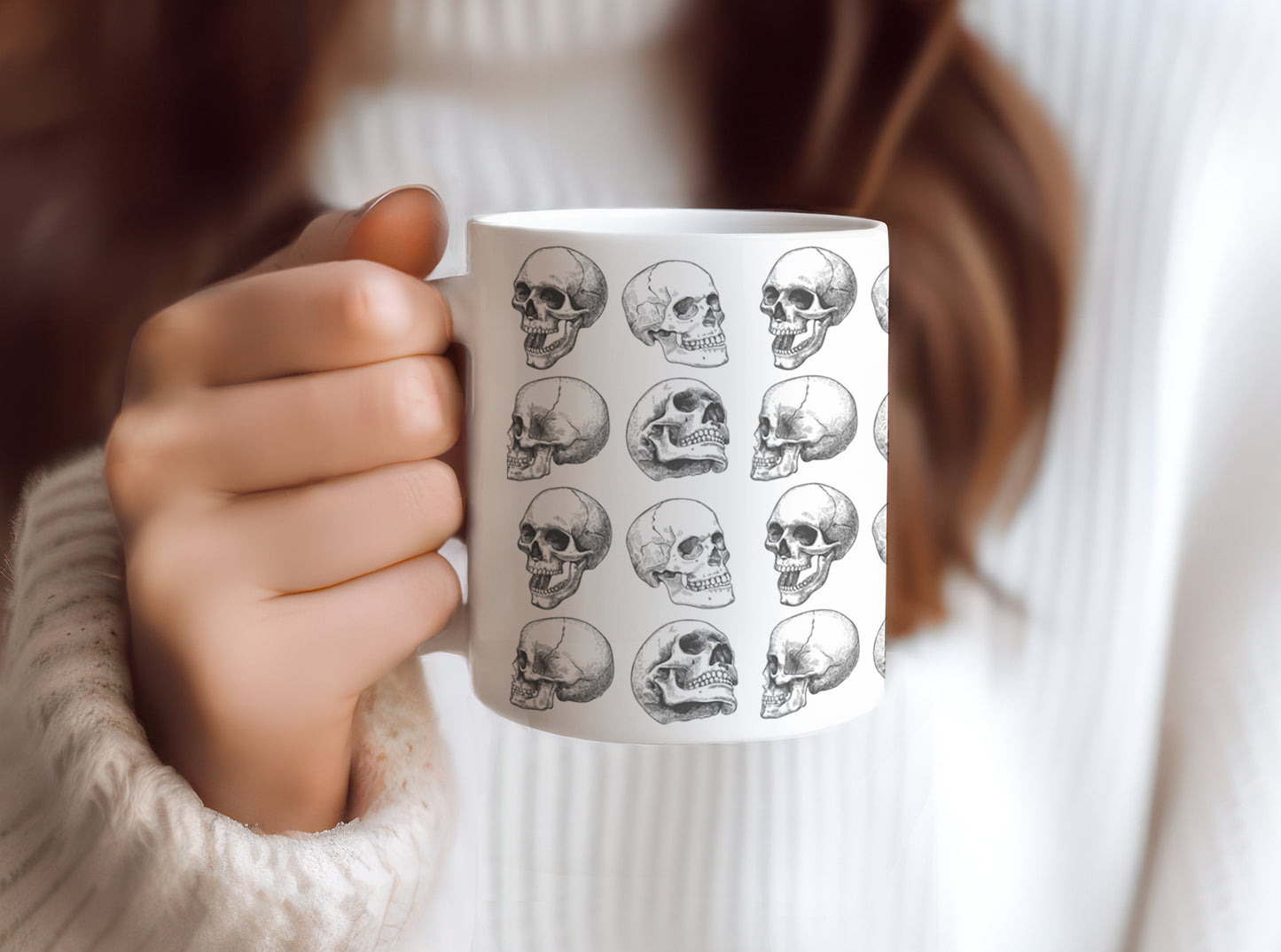 Skull Lover, Skeleton, Halloween, Creepy, Scary, 11 oz Coffee Mug, Novelty Cup, Ceramic Mug