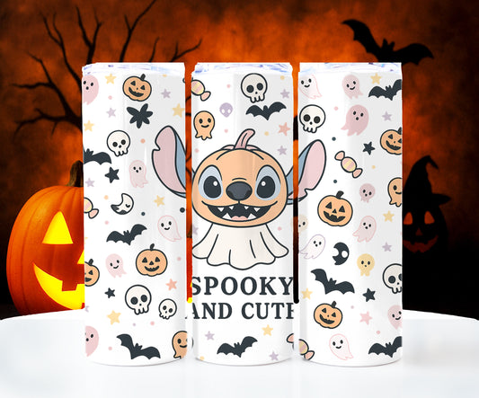 Spooky And Cute Halloween 20 oz Stainless Steel Skinny Tumbler