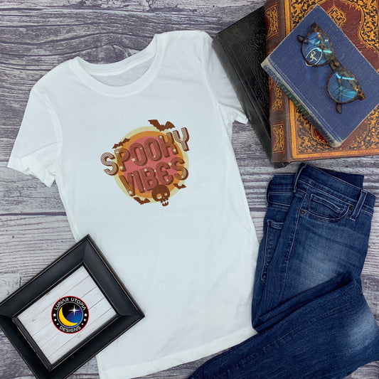 Spooky Vibes Women's Cotton Poly Blend T-Shirt S-XL