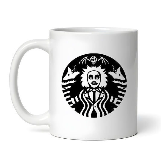 Beetlejuice Starbeetle Black Coffee Starbies Beetle Juice 11 oz Ceramic Mug