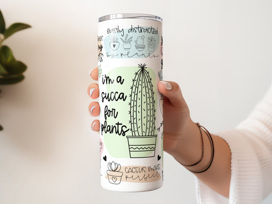 Succa For Plants 20 oz Tumbler, Plant Lover, Cactus Lover, Succulent Lover, Gardening