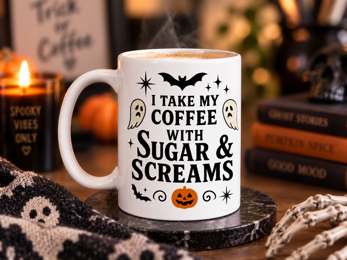 Sugar and Screams Halloween 11 oz Coffee Mug