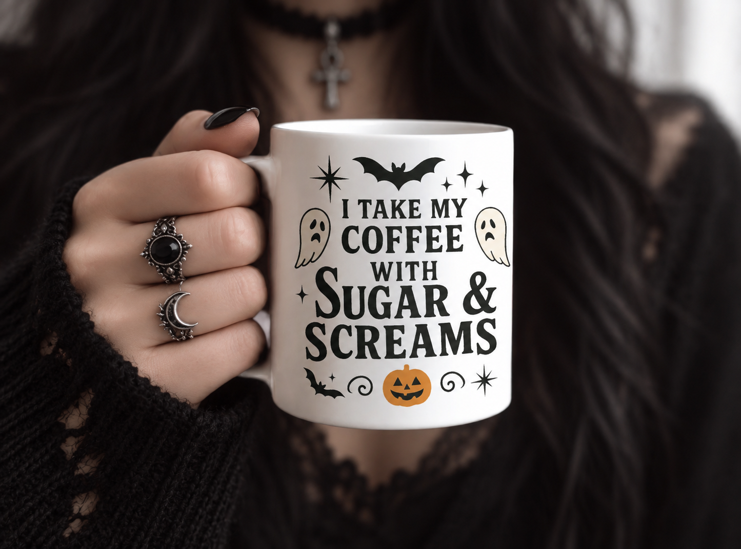 Sugar and Screams Halloween 11 oz Coffee Mug