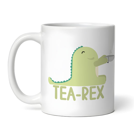 TEA-REX, Funny Office Coffee Mug, Dino Novelty Tea Cup, 11 oz Ceramic
