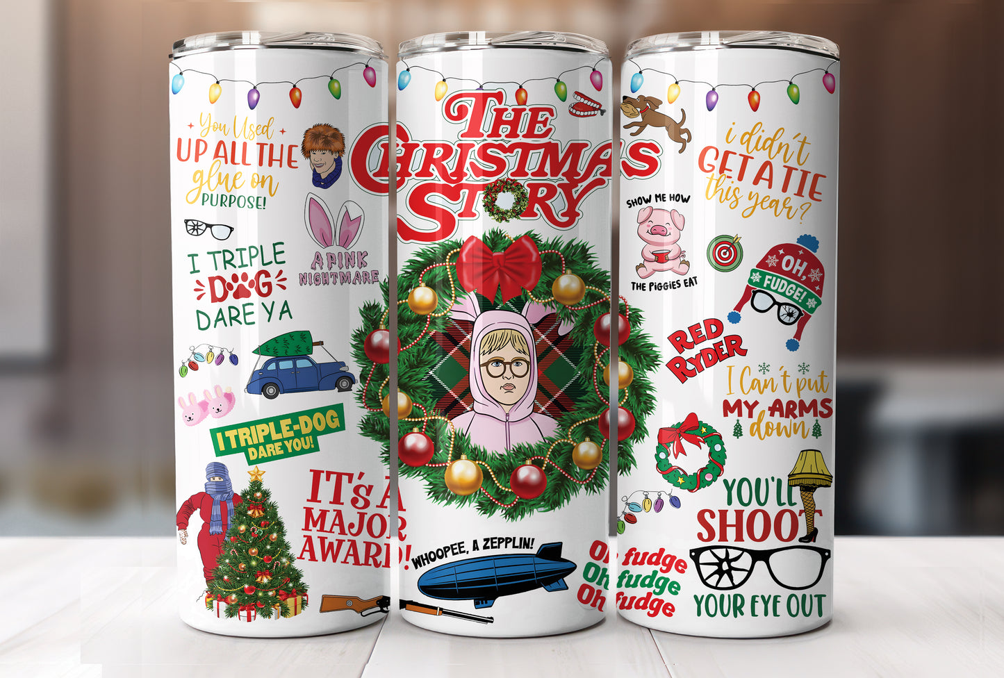 Renne ivre nomme un gobelet de Noël, un cadeau de fête de Noël, de joyeuses fêtes, des vœux de la saison, un gobelet maigre de 20 oz