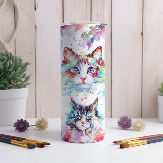 Cute Cats Abstract Graffiti Art tumbler upright lifestyle photo