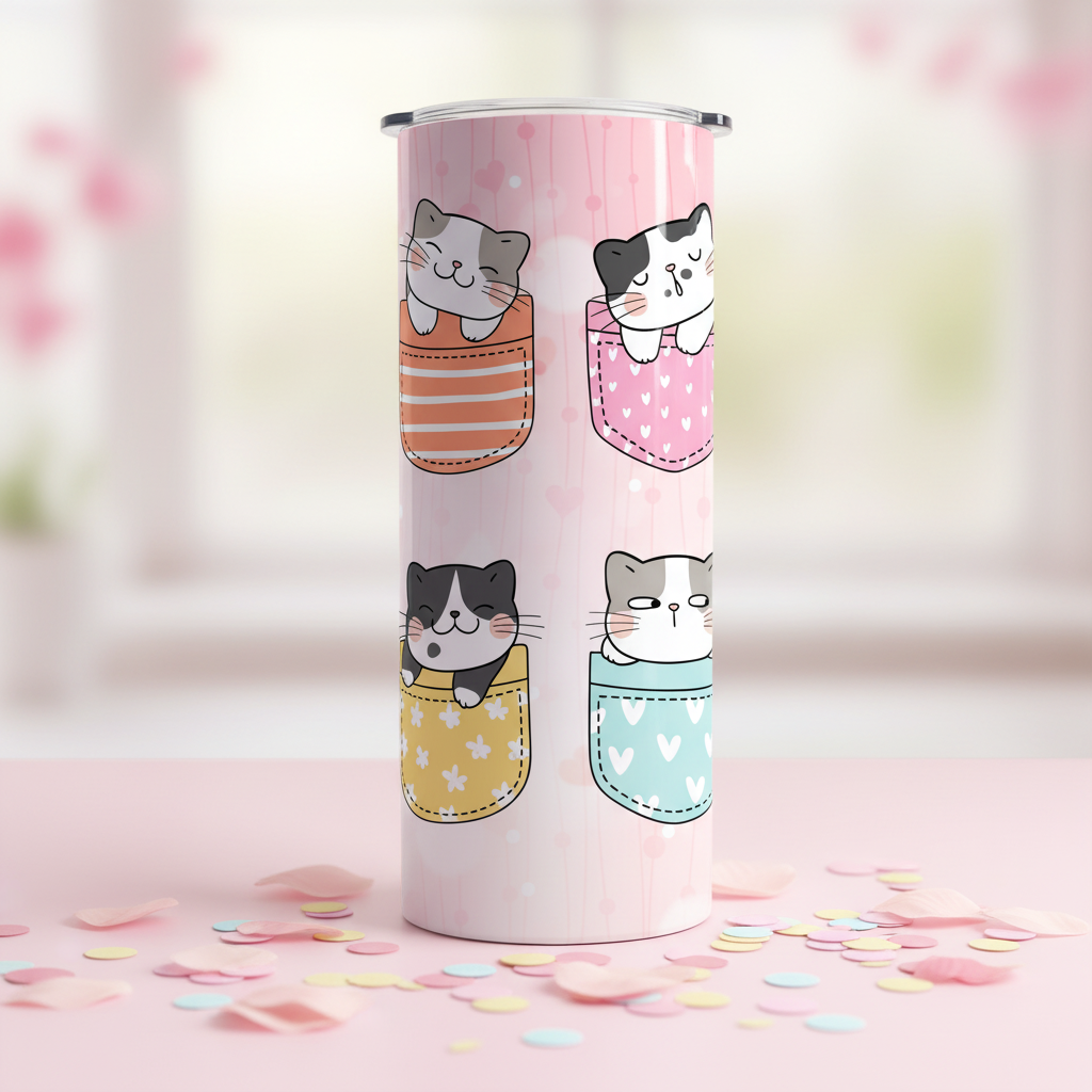 Cute Cats In Pockets tumbler upright lifestyle photo