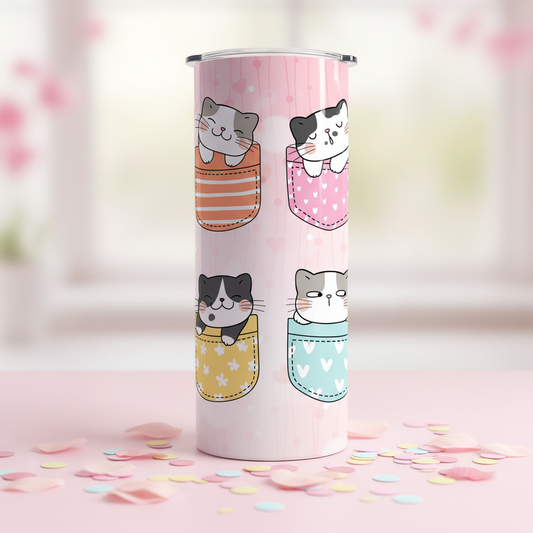 Cute Cats In Pockets tumbler upright lifestyle photo