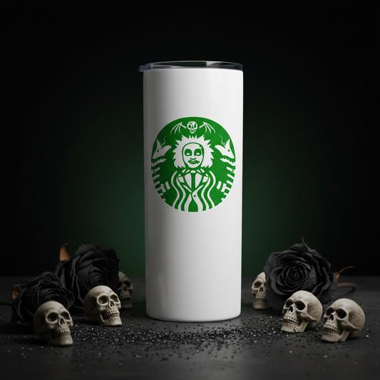 Starbeetle Green Beetlejuice tumbler Halloween lifestyle photo