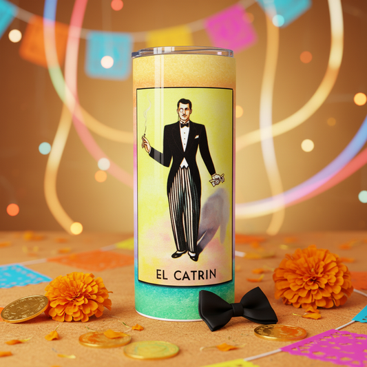 Loteria EL CATRIN tumbler upright lifestyle photo
