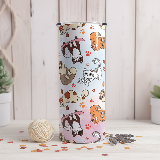 Cats At Play tumbler upright lifestyle photo