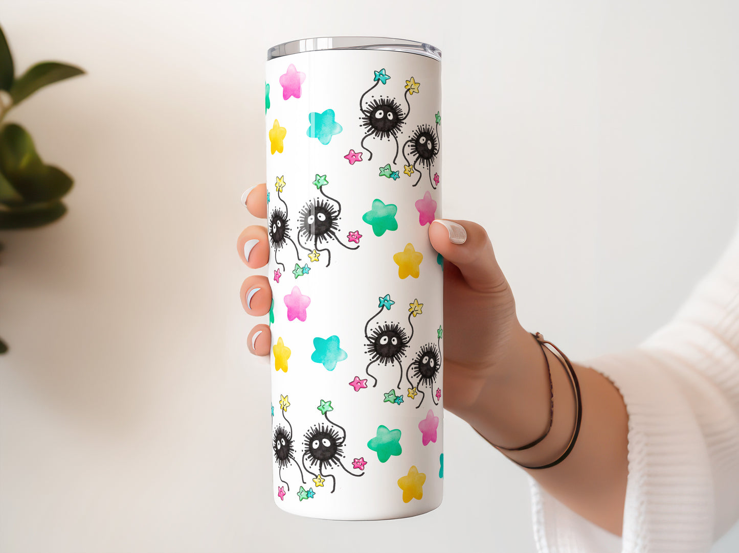 Soot Sprite Susuwatari Makkuro Kurosuke Living Dust 20 oz Skinny Tumbler Designs 1-8